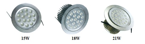 Downlight LED CW 220VAC 21W 45º 21 leds Cree 1W 196x108mm 1140lm 627lux/m