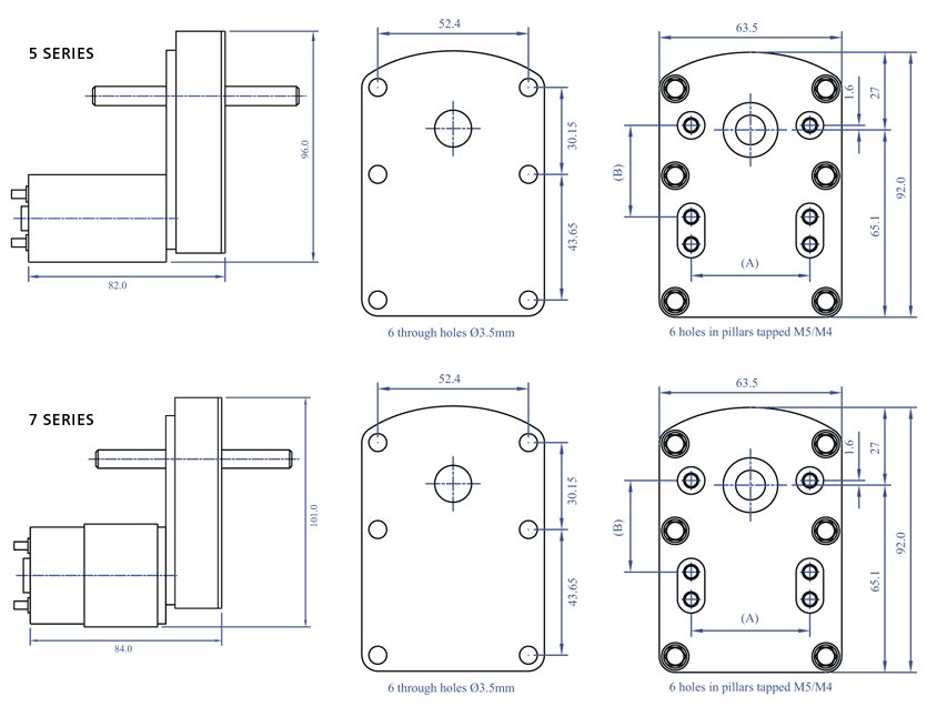 Gearmotor, Series: UBD - T6 DC (60rpm, 12Vdc)