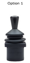CH products, Hall effect joysticks, Finger Operated, HFX Series I, Model 1100, 2 axis, Tapered, Slotted (single axis) (Raised, +0.5V to 4.5V, Analog deadband)