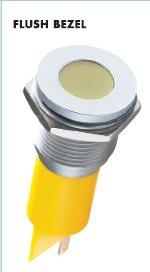 Indicator, Q series ( diam.16mm, flush, red/yellow led, metal satin grey bezel, 220Vac )