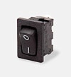 <b>8600 Series</b>( Miniature rocker switch, Single pole, Panel, ON-OFF, Panel cut out: single 19.3 x 12.9, double 19.3 x 21.9 , Curved)