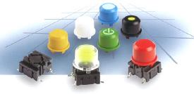 Mec Switch for PCB - Multimec Series - 5G - 1FS (through-hole; 3.5N; led: blue; colour: red; lens: frosted white; )